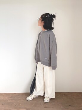 「CIAOPANIC TYPY（チャオパニックティピー）のアイテム（スウェット）」を使った、yuyuemさん（キッズ・130cm）の冬コーディネート