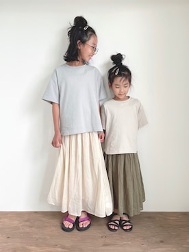 「CIAOPANIC TYPY（チャオパニックティピー）のアイテム（スカート）」を使った、yuyuemさん（キッズ・142cm）の夏コーディネート