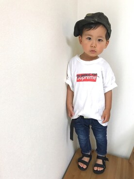 「アイテム（ラッピングキット、グリーン系）」を使った、KG☻さん（キッズ・90cm）の夏コーディネート