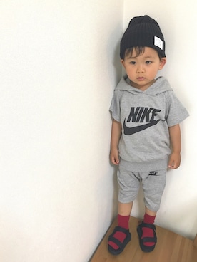 「サンダルに靴下」｜「アイテム（その他トップス）」を使った、KG☻さん（キッズ・90cm）の夏コーディネート