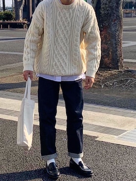 「無印良品」｜「アイテム（トップス）」を使った、Yさん（メンズ・171cm）の冬コーディネート