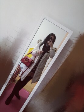 「JW Anderson（ジェイダブリューアンダーソン）のアイテム（ショルダーバッグ）」を使った、____more___さん（レディース・170cm）の冬コーディネート