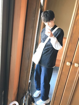 「Champion（チャンピオン）のアイテム（Tシャツ/カットソー）」を使った、daiyaさん（メンズ・177cm）の秋コーディネート