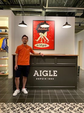 「AIGLE（エーグル）のアイテム（トップス）」を使った、oshare0713さん（メンズ・167cm）の夏コーディネート