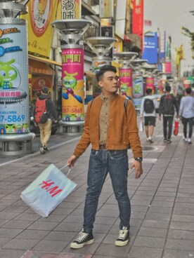 「PULL&BEAR（プルアンドベア）のアイテム（ジャケット/アウター）」を使った、hot_chenさん（メンズ・166cm）の春コーディネート