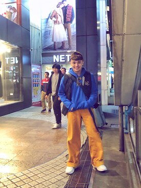 「PULL&BEAR（プルアンドベア）のアイテム（帽子）」を使った、hot_chenさん（メンズ・166cm）の春コーディネート