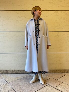 ステンカラーコートを使った ライトグレー のレディース人気ファッションコーディネート Wear