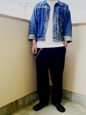 「足袋」｜「アイテム（デニムジャケット）」を使った、718hanaさん（メンズ・174cm）の春コーディネート