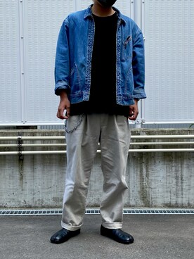 「足袋」｜「アイテム（デニムジャケット）」を使った、718hanaさん（メンズ・174cm）の春コーディネート