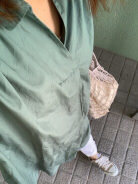 「着たいものを着る」｜「アイテム（シャツワンピース）」を使った、erer6さん（レディース・159cm）の夏コーディネート