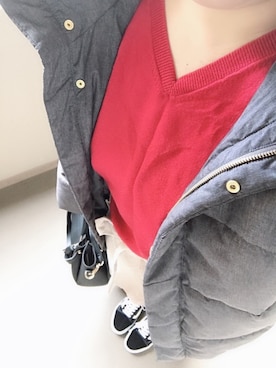 「スニーカー好きと繋がりたい」｜「アイテム（ダウンジャケット/コート）」を使った、erer6さん（レディース・159cm）の冬コーディネート