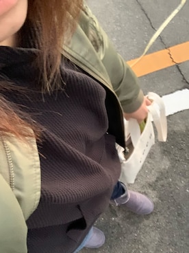 「ムートンブーツ」｜「アイテム（MA-1）」を使った、erer6さん（レディース・159cm）の冬コーディネート