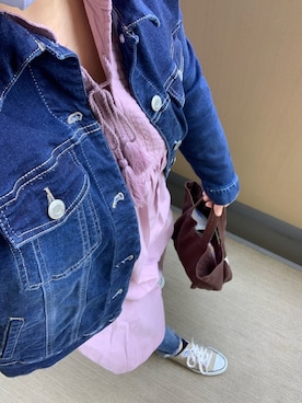 「Honeys（ハニーズ）のアイテム（デニムジャケット）」を使った、erer6さん（レディース・159cm）の春コーディネート