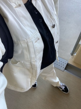 「ぽっちゃりコーデ」｜「アイテム（ジャケット/アウター、ホワイト系）」を使った、erer6さん（レディース・159cm）の春コーディネート