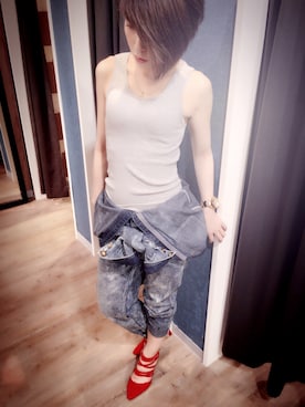 「ラフスタイル」｜「アイテム（つなぎ/オールインワン）」を使った、ナガヤマサンさん（レディース・155cm）の春コーディネート