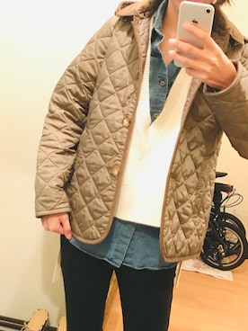 「LAVENHAM（ラベンハム）のアイテム（その他アウター）」を使った、maria170さん（レディース・170cm）の秋コーディネート