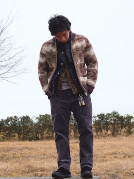 「northface」｜「アイテム（デニムジャケット）」を使った、jonさん（メンズ・171cm）の冬コーディネート