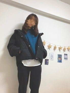 「coca（coca）（コカ）のアイテム（ダウンジャケット/コート）」を使った、エテさん（レディース・156cm）の冬コーディネート