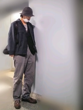 「BRUNABOINNE（ブルーナボイン）のアイテム（オールインワン・サロペット）」を使った、ペツさん（メンズ・177cm）の春コーディネート