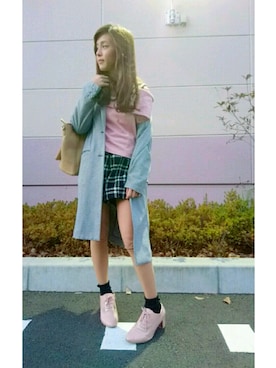 「Honeys（ハニーズ）のアイテム（ブーティ）」を使った、Ri-koさん（レディース・148cm）の冬コーディネート