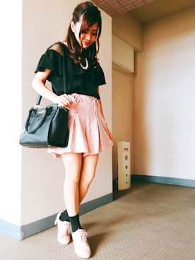 「Honeys（ハニーズ）のアイテム（ブーティ）」を使った、Ri-koさん（レディース・148cm）の夏コーディネート