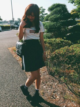 「ストリートカジュアル」｜「アイテム（スリッポン）」を使った、Ri-koさん（レディース・148cm）の夏コーディネート