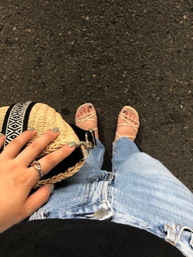 「ハイウエストストレートジーンズ」｜maruさん（レディース・161cm）の夏コーディネート