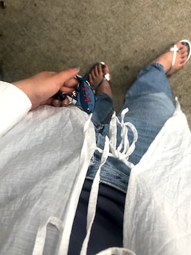 「ハイウエストストレートジーンズ」｜maruさん（レディース・161cm）の夏コーディネート