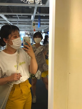 「マスタードイエロー」｜maruさん（レディース・161cm）の夏コーディネート