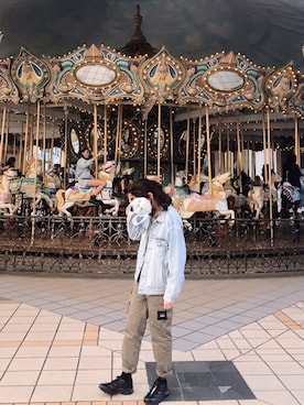 「IZZUE（イズゥー）のアイテム」を使った、Ning さん（レディース・169cm）の秋コーディネート