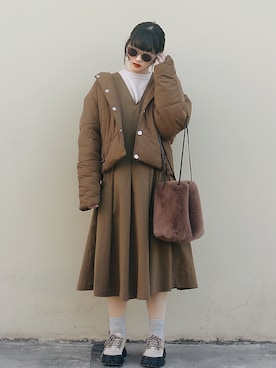 Hannnaさん（レディース・165cm）の冬コーディネート