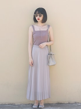 「日系极简」｜「アイテム（バレエシューズ）」を使った、Hannnaさん（レディース・165cm）の春コーディネート