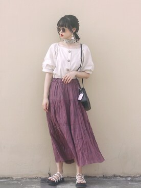 「ドレスシューズ」｜「アイテム（サンダル）」を使った、Hannnaさん（レディース・165cm）の夏コーディネート