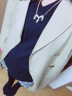 「one way（ワンウェイ）のアイテム（トレンチコート）」を使った、loveさん（レディース・157cm）の冬コーディネート