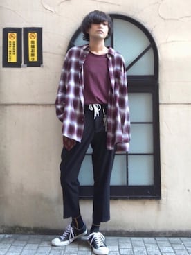 「STUDIOUS SELECT（ステュディオスセレクト）のアイテム（レッグウェア）」を使った、Toppoさん（メンズ・180cm）の夏コーディネート