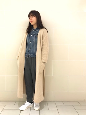 「unfil」｜「アイテム（デニムジャケット）」を使った、水摩さん（レディース・160cm）の秋コーディネート
