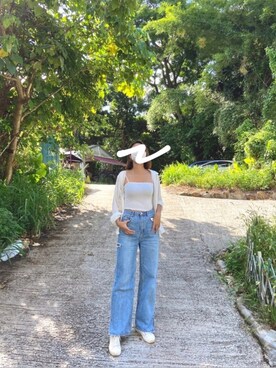 「H&M（エイチ・アンド・エム）のアイテム（ブルゾン）」を使った、AMBER✨さん（レディース・173cm）の夏コーディネート
