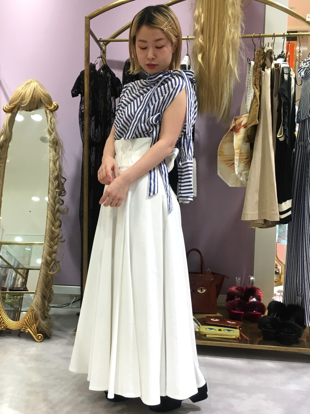 あちゃちゅむ　ボイルシャンタンプリーツブラウス　チャ あちゃちゅむ ボイルシャンタンプリーツブラウス チャ あちゃ