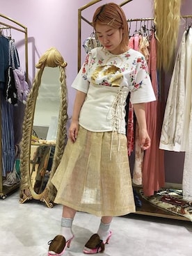 「あちゃちゅむ」｜「アイテム（パンツ）」を使った、竹内柚衣さん（レディース・149cm）の夏コーディネート