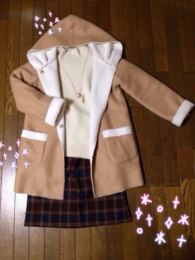「裏ボア」｜「アイテム（その他アウター）」を使った、Haru☺︎♡さん（レディース・157cm）の冬コーディネート