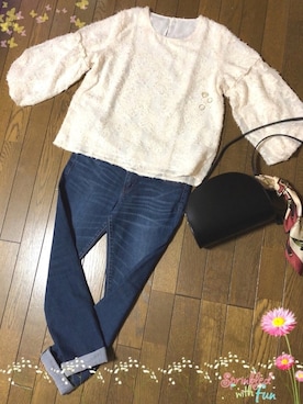 「ショルダーバック」｜「アイテム（財布/小物）」を使った、Haru☺︎♡さん（レディース・157cm）の春コーディネート