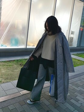 「CONVERSE（コンバース）のconverse コンバース ALL STAR HI オールスター ハイ 3206 BLACK(US)（スニーカー）」を使った、SAKUM@さん（レディース・158cm・20代）の冬コーディネート