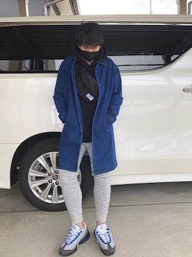「ZARA（ザラ）のアイテム（ステンカラーコート）」を使った、X.Hiideさん（メンズ・178cm）の冬コーディネート