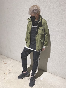 「SWAGGER（スワッガー）のアイテム（ジャケット/アウター）」を使った、X.Hiideさん（メンズ・178cm）の春コーディネート