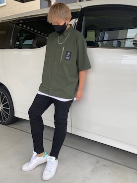 「RAGEBLUE（レイジブルー）のシリコンテンジクロングタンク/873711（タンクトップ）」を使った、X.Hiideさん（メンズ・178cm）の春コーディネート