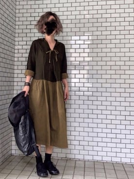「tricot COMME des GARCONS（トリココムデギャルソン）のアイテム（ワンピース）」を使った、ふけみんさん（レディース・154cm）の春コーディネート