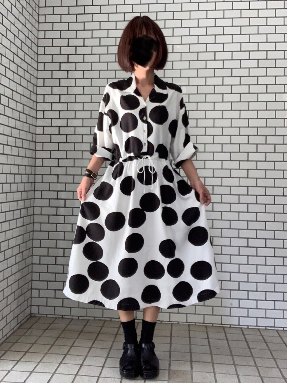Ebonyivory BIGフルーツプリント ロングギャザーワンピース美品 Ebonyivory - Ebonyivory BIGフルーツプリント ロングギャザー