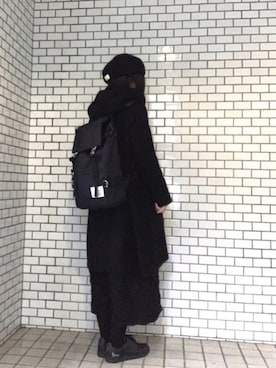 「Y's（ワイズ）のアイテム（スニーカー）」を使った、ふけみんさん（レディース・154cm）の冬コーディネート