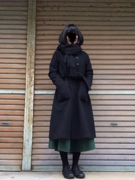 「45R」｜「アイテム（その他アウター）」を使った、ふけみんさん（レディース・154cm）の冬コーディネート