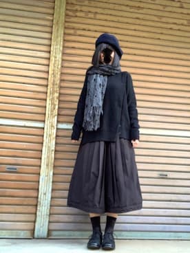 「zucca」｜「アイテム（ハンチング/ベレー帽）」を使った、ふけみんさん（レディース・154cm）の冬コーディネート